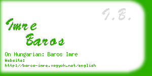 imre baros business card